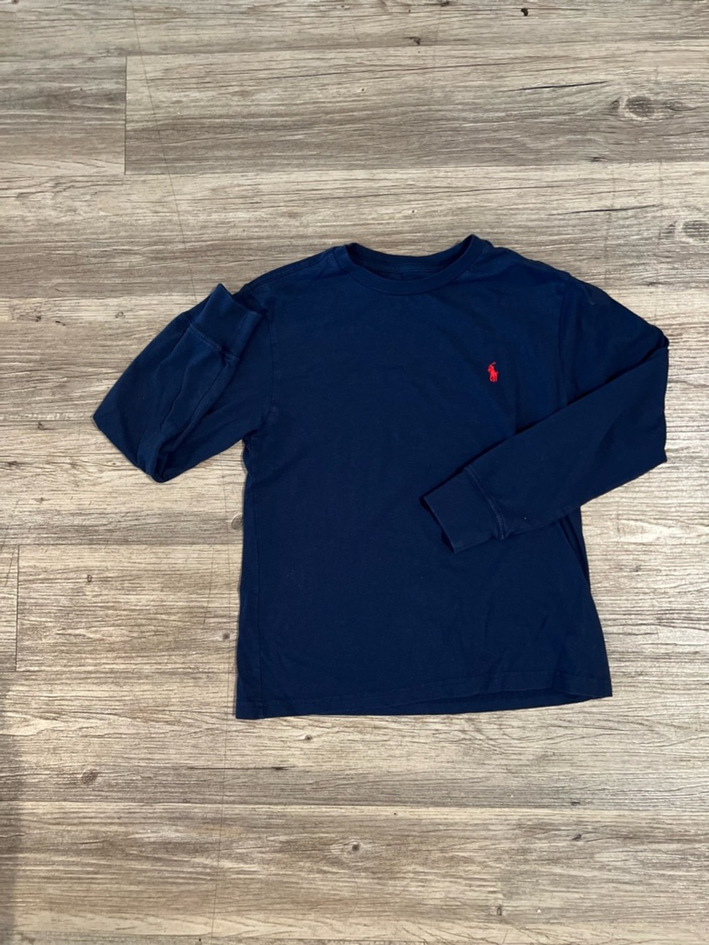 Polo By Ralph Lauren Shirt Boys Medium Blue Long Sleeve Logo Crewneck Tee